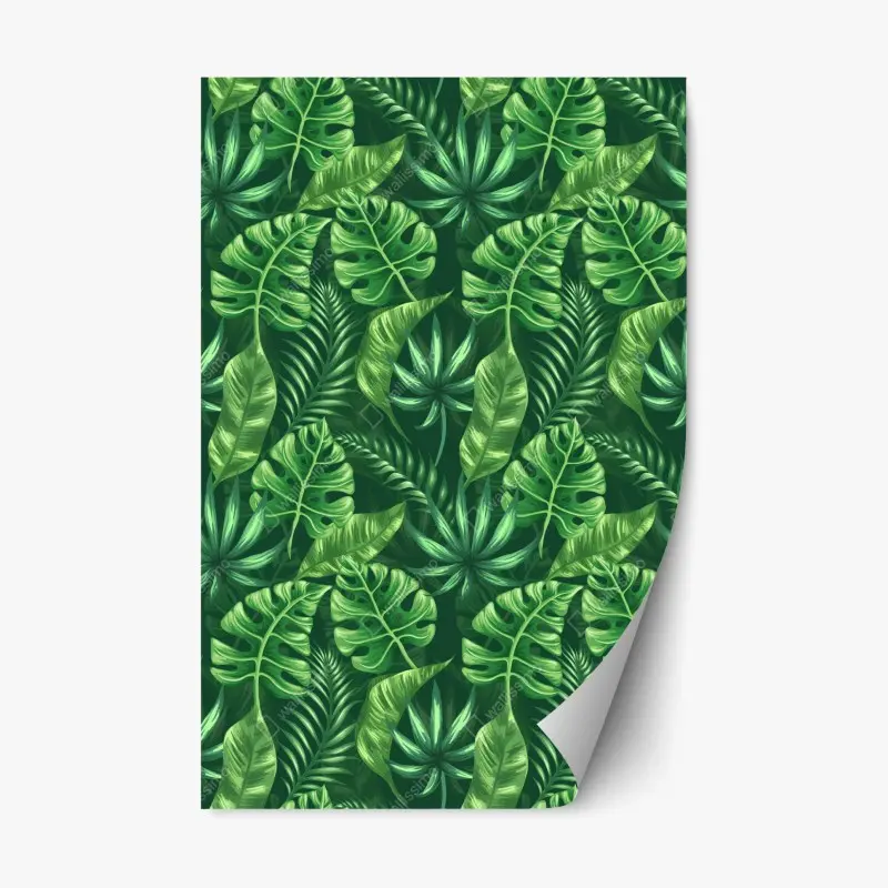 Repositionierbarer Aufkleber tropisches monstera blattmuster