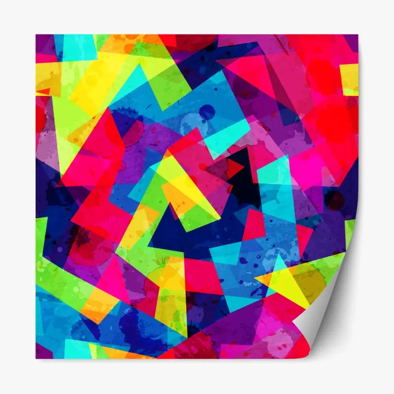 Repositionierbarer Aufkleber lebendige geometrische aquarell-collage