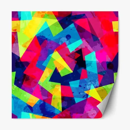 Repositionierbarer Aufkleber lebendige geometrische aquarell-collage – Pixers®