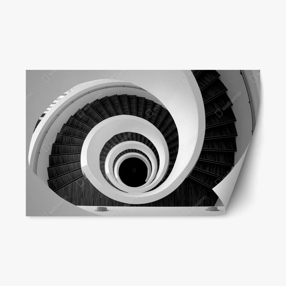 Repositionierbarer Aufkleber spiraltreppe in monochrom – Pixers®