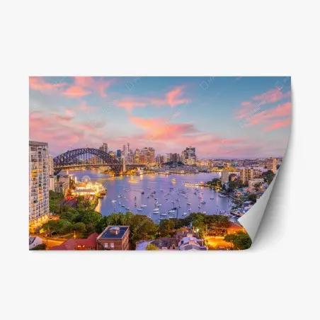 Repositionierbarer Aufkleber sonnenuntergang über Sydney – Pixers®