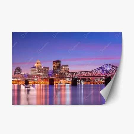 Repositionierbarer Aufkleber Louisville skyline bei dämmerung – Pixers®