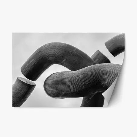 Repositionierbarer Aufkleber gekrümmte formen abstrakte skulptur in grau – Pixers®
