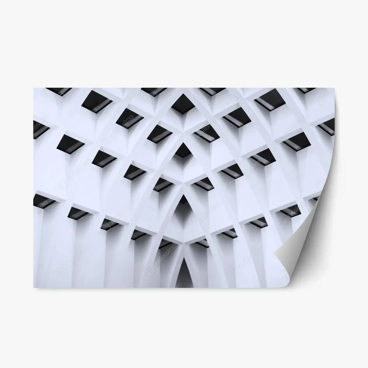Repositionierbarer Aufkleber geometrisches gewölbtes deckenmuster – Pixers®