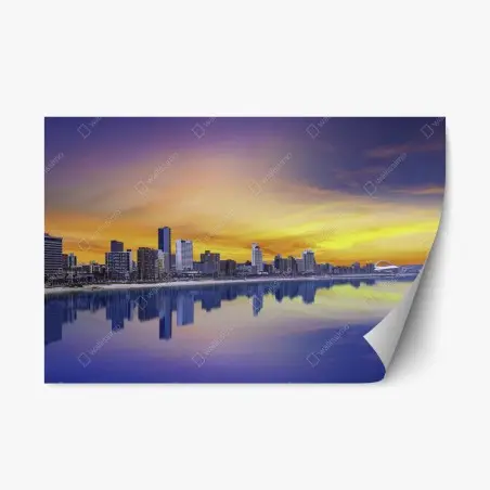 Repositionierbarer Aufkleber Durban dämmerung skyline am strand – Pixers®