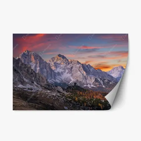 Repositionierbarer Aufkleber majestätischer herbstlicher sonnenuntergang in den bergen – Pixers®