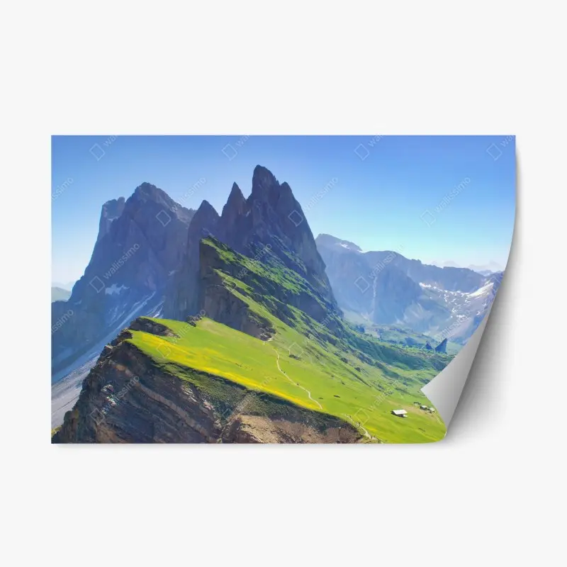 Repositionierbarer Aufkleber majestätische Seceda in den Dolomiten