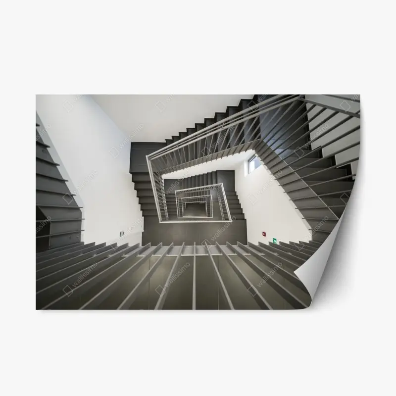 Repositionierbarer Aufkleber geometrisches treppenhaus in perspektive
