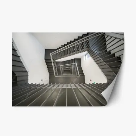 Repositionierbarer Aufkleber geometrisches treppenhaus in perspektive – Pixers®