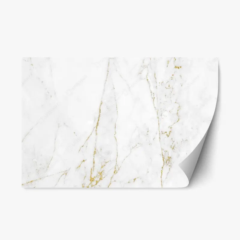 Repositionierbarer Aufkleber weißer marmor mit goldenen adern