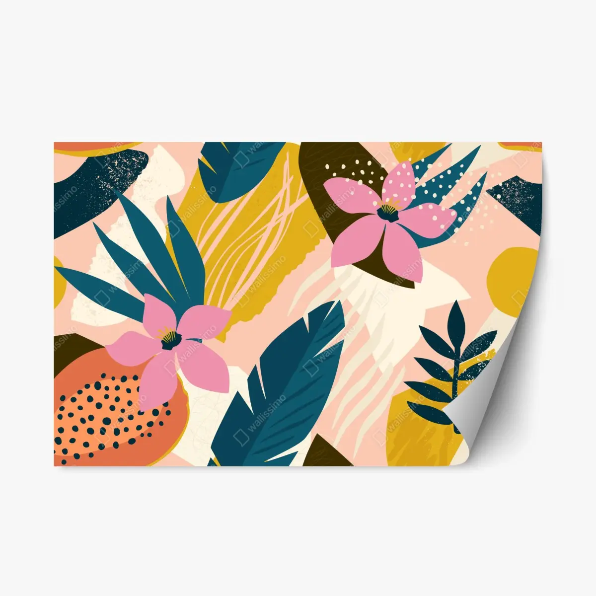Repositionierbarer Aufkleber tropisches abstraktes blumenmotiv – Pixers®