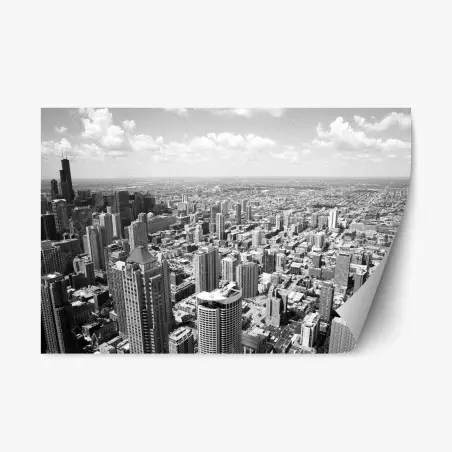 Repositionierbarer Aufkleber Chicago skyline in graustufen – Pixers®