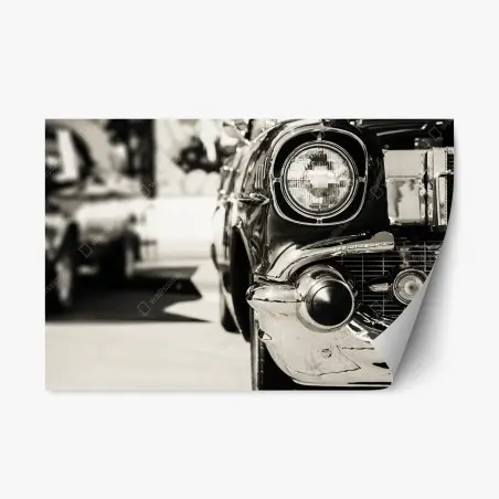 Repositionierbarer Aufkleber vintage chrom klassisches auto nahaufnahme – Pixers®