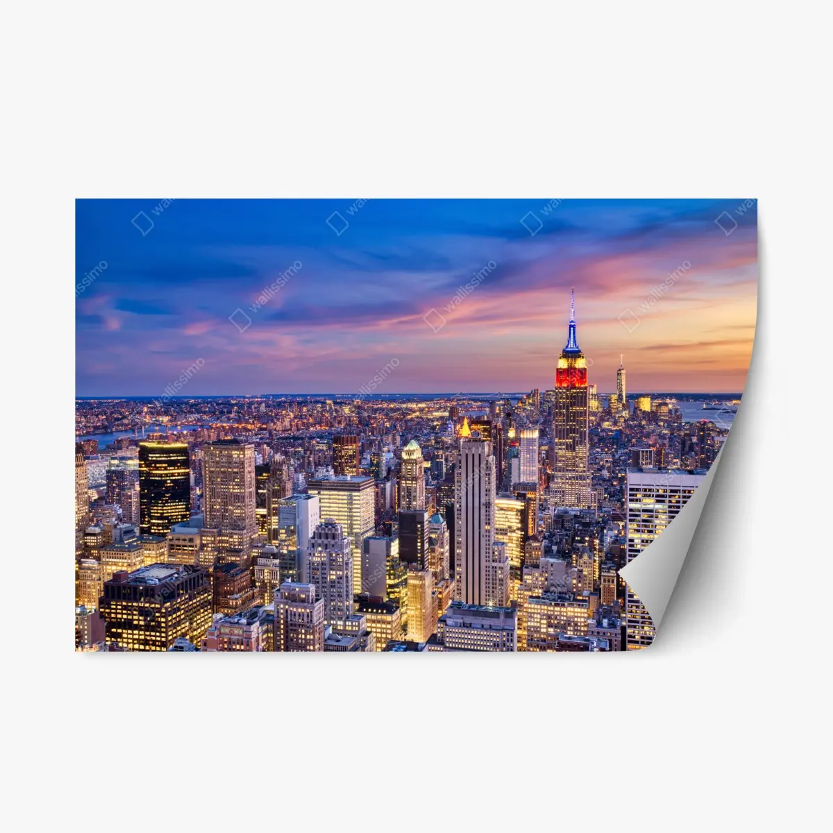 Repositionierbarer Aufkleber New York skyline bei dämmerung – Pixers®