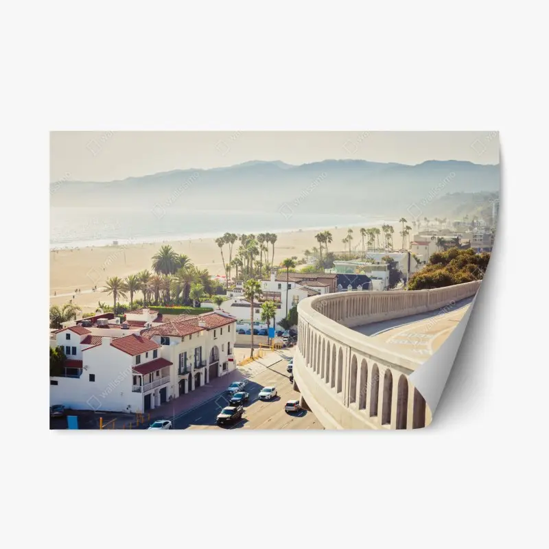 Repositionierbarer Aufkleber Santa Monica küstenpanorama