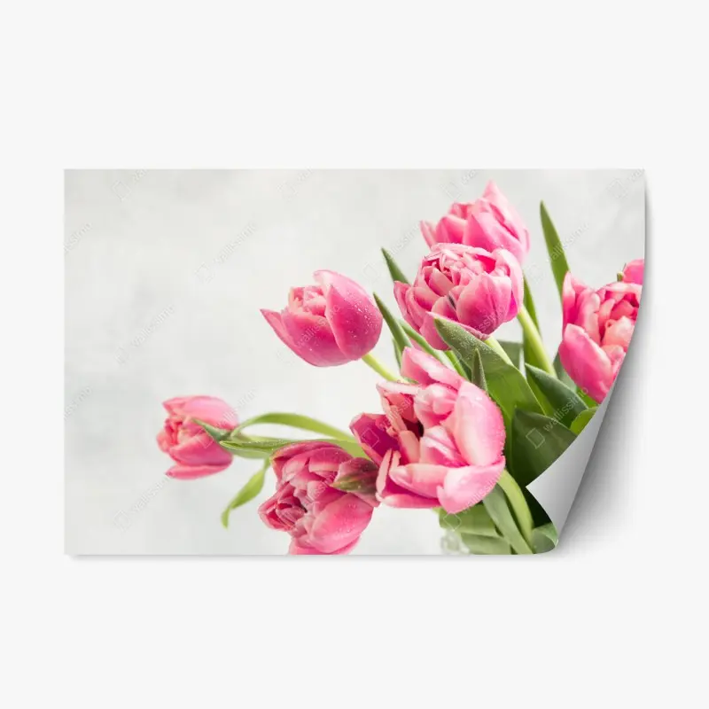 Repositionierbarer Aufkleber eleganter strauß rosa tulpen