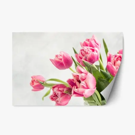 Repositionierbarer Aufkleber eleganter strauß rosa tulpen – Pixers®