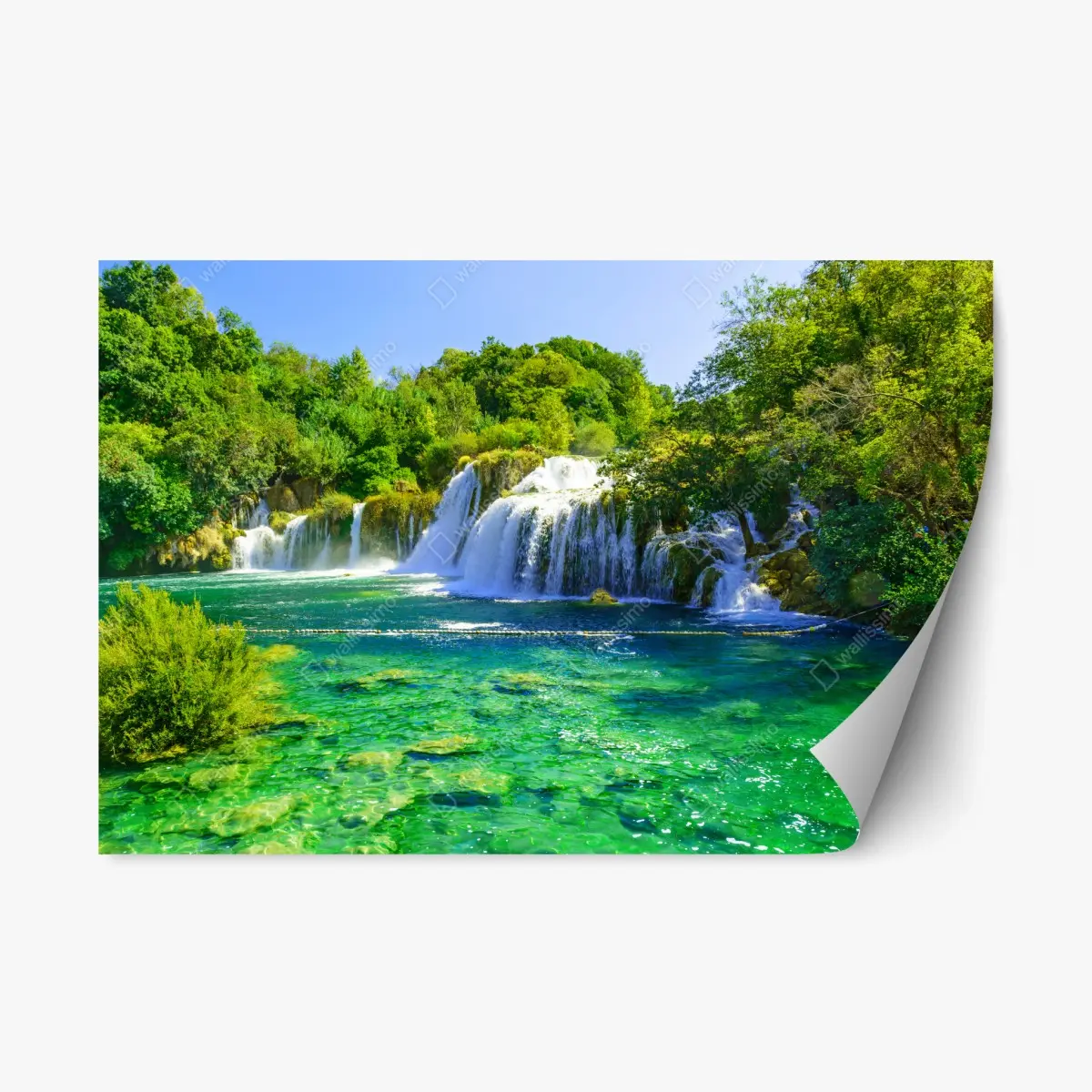 Repositionierbarer Aufkleber smaragdgrüner wasserfall – Pixers®
