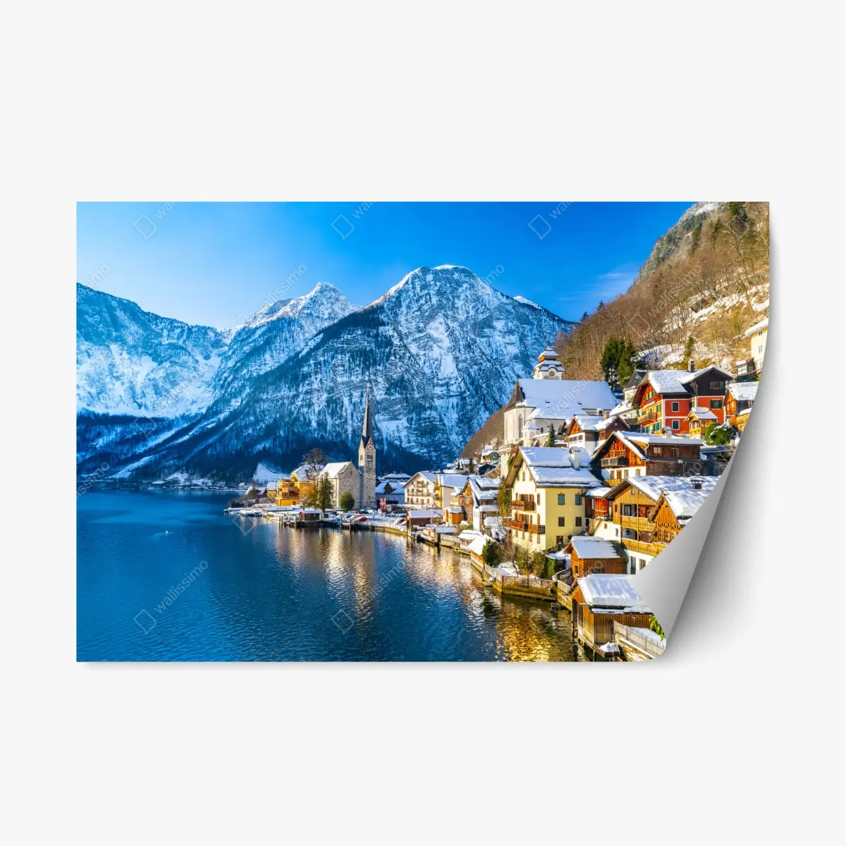 Repositionierbarer Aufkleber winterruhe in Hallstatt — alpendorf am see – Pixers®