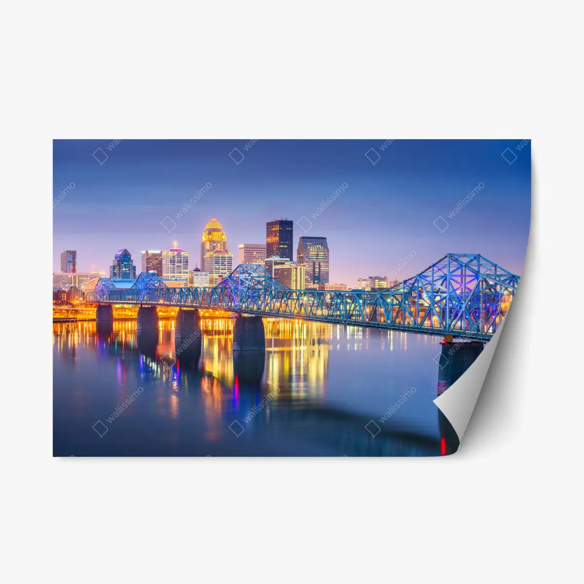 Repositionierbarer Aufkleber Louisville skyline bei dämmerung – Pixers®