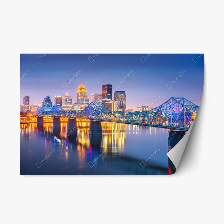 Repositionierbarer Aufkleber Louisville skyline bei dämmerung – Pixers®