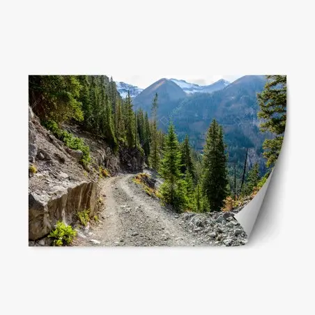 Repositionierbarer Aufkleber bergpfad durch alpinen wald – Pixers®