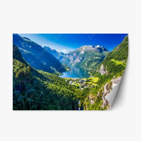 Repositionierbarer Aufkleber Geirangerfjord bergpanorama – Pixers®