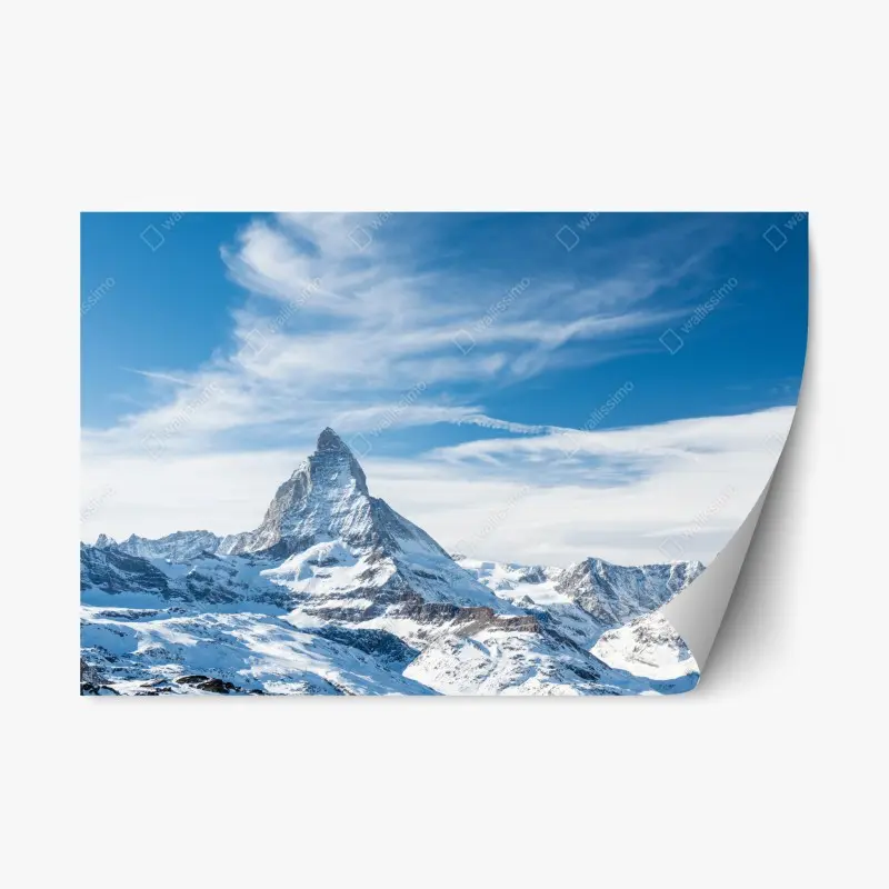 Repositionierbarer Aufkleber majestätischer alpiner gipfel in den Alpen