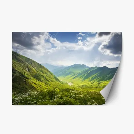 Repositionierbarer Aufkleber üppiges grünes tal – Pixers®