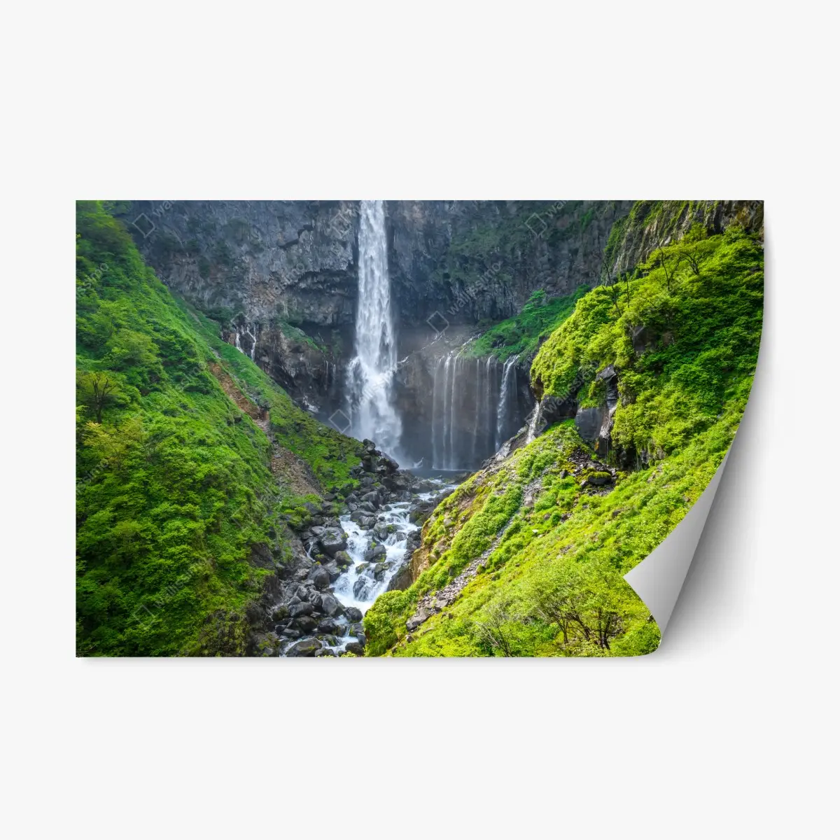 Repositionierbarer Aufkleber Kegon wasserfall Nikko landschaft – Pixers®