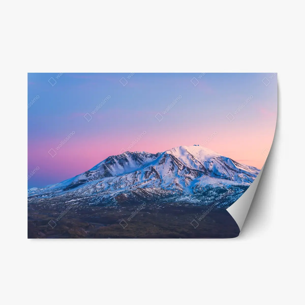 Repositionierbarer Aufkleber sonnenuntergang über Mount St. Helens im winter – Pixers®