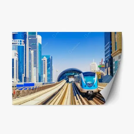 Repositionierbarer Aufkleber städtische u-bahn im sonnenschein – Pixers®