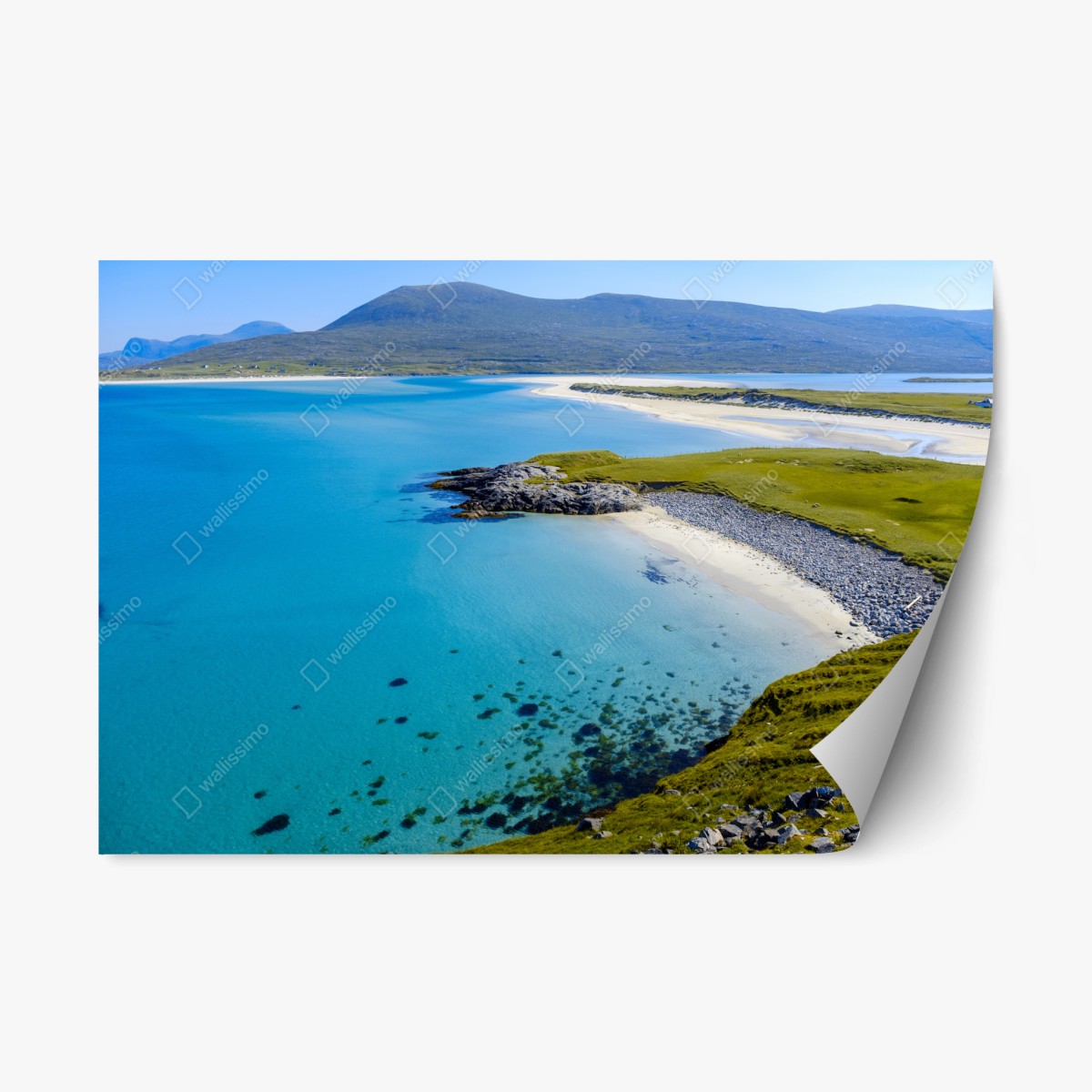 Repositionierbarer Aufkleber ruhige türkisfarbene strandlandschaft – Pixers®
