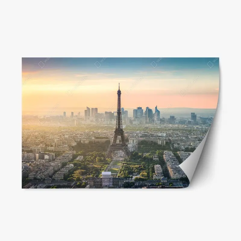 Repositionierbarer Aufkleber Paris stadtbild bei sonnenuntergang mit dem Eiffelturm