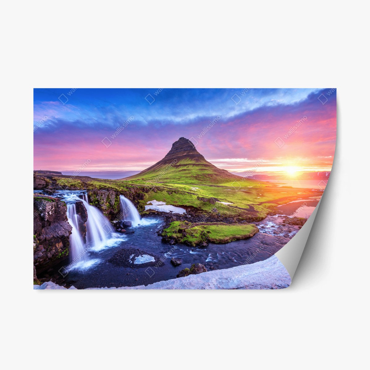 Repositionierbarer Aufkleber Kirkjufell bei sonnenaufgang – Pixers®
