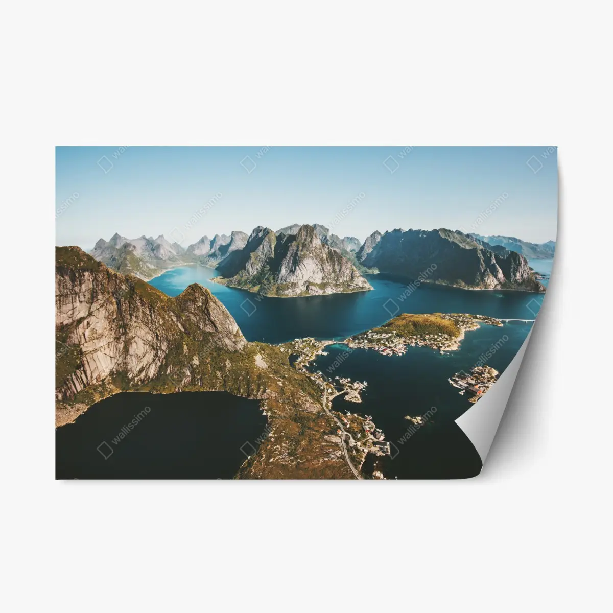 Repositionierbarer Aufkleber majestätische fjordlandschaft – Pixers®