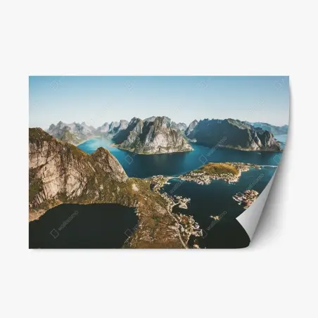 Repositionierbarer Aufkleber majestätische fjordlandschaft – Pixers®