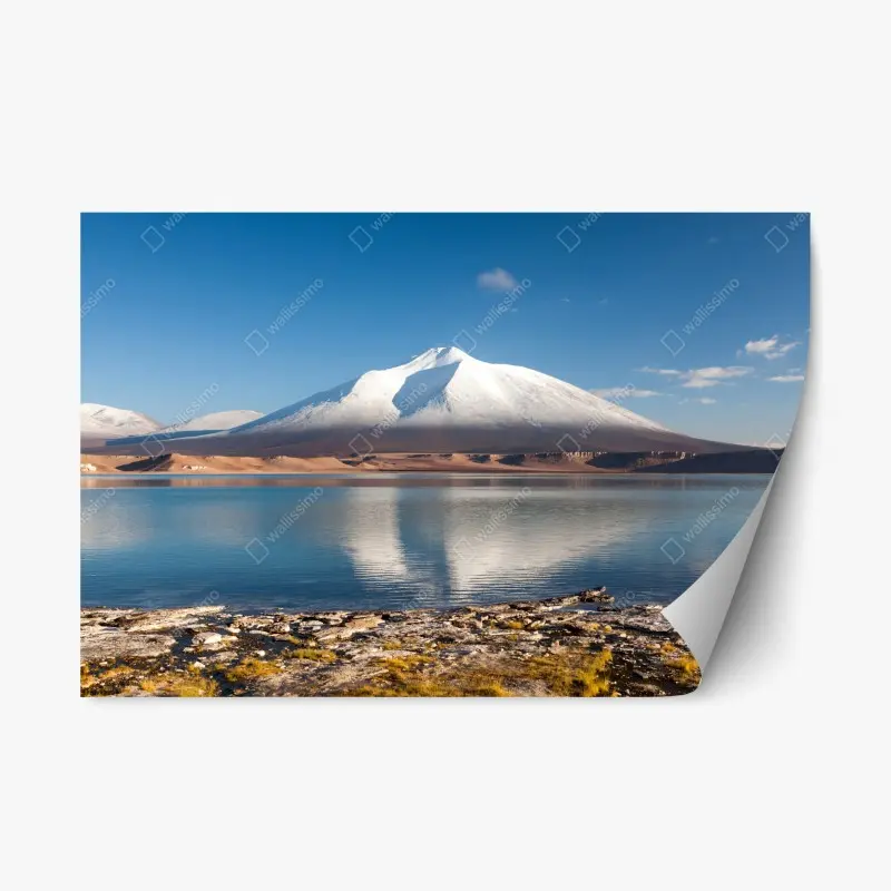 Repositionierbarer Aufkleber Laguna Verde spiegelung in Atacama