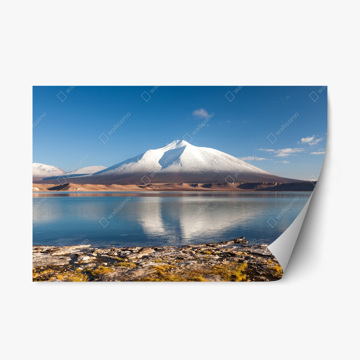 Repositionierbarer Aufkleber Laguna Verde spiegelung in Atacama – Pixers®