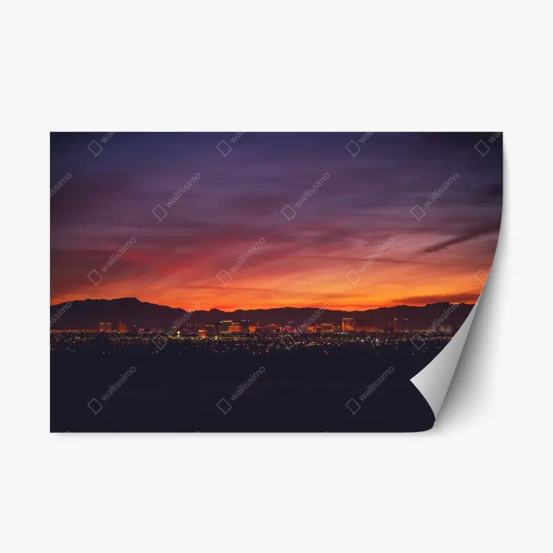 Repositionierbarer Aufkleber Las Vegas panorama bei dämmerung