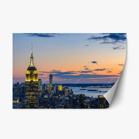 Repositionierbarer Aufkleber New York skyline bei dämmerung – Pixers®