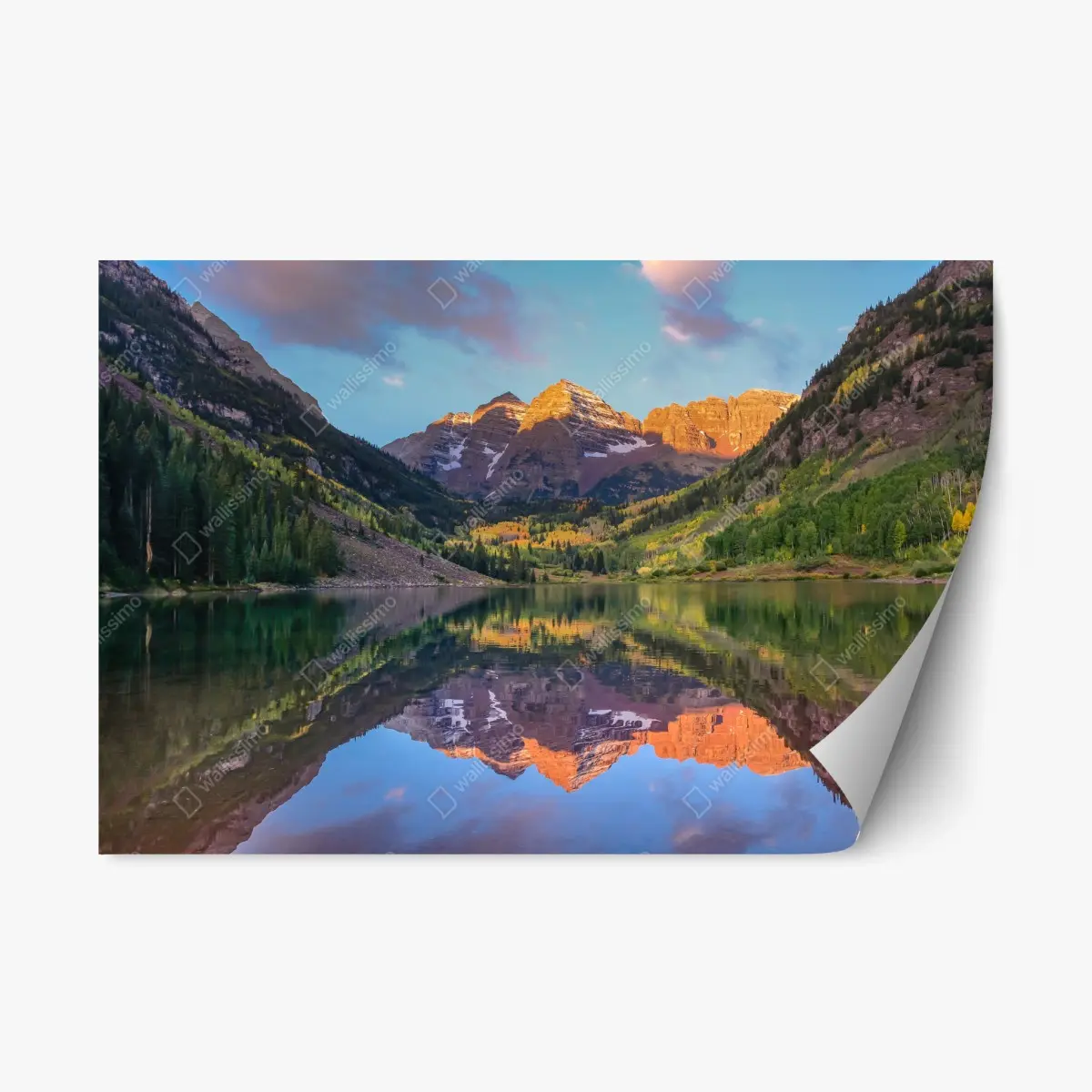Repositionierbarer Aufkleber sonnenaufgang bei Maroon Bells – Pixers®
