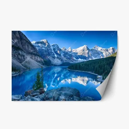Repositionierbarer Aufkleber ruhiger bergsee mit spiegelung – Pixers®