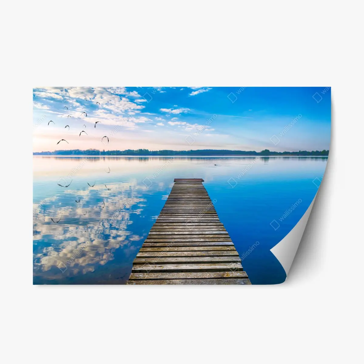 Repositionierbarer Aufkleber ruhiger steg am See Selment Wielki, Masuren – Pixers®