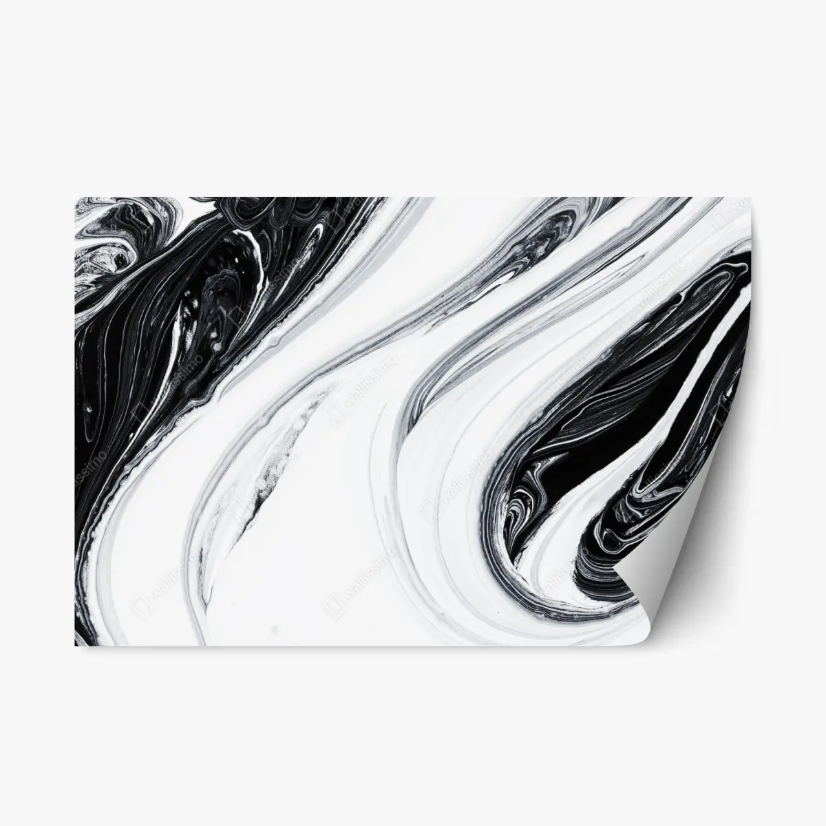 Repositionierbarer Aufkleber monochromer marmorswirbel – Pixers®
