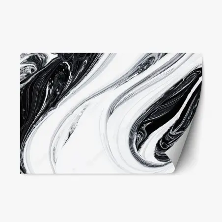 Repositionierbarer Aufkleber monochromer marmorswirbel – Pixers®