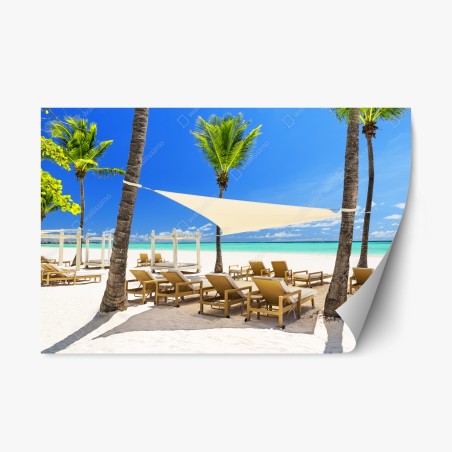 Repositionierbarer Aufkleber ruhiger strand in Cap Cana, Dominikanische Republik – Pixers®