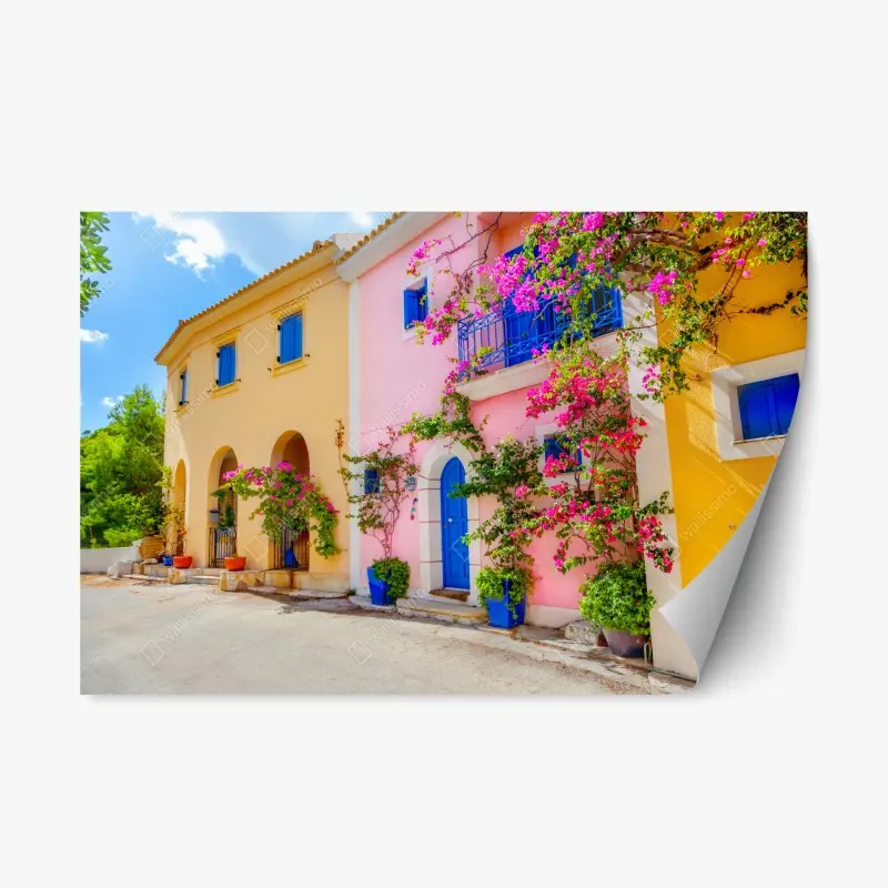 Repositionierbarer Aufkleber bunte straße auf Kefalonia