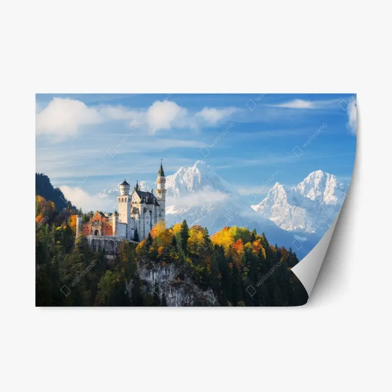 Repositionierbarer Aufkleber märchenschloss in den Alpen