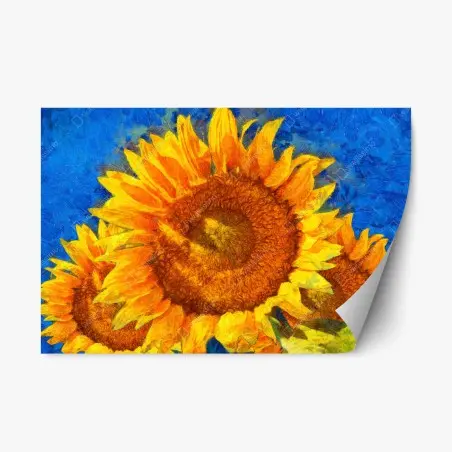 Repositionierbarer Aufkleber lebendige sonnenblumen im stil von Van Gogh – Pixers®